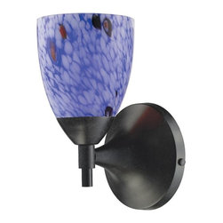 Elk Lighting - Celina 1-Light Sconce, Dark Rust and Starburst Blue Glass - Wall Sconces