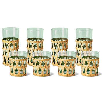 Two's Company 53783 Countryside Chic 24-Piece Hand-Woven Lattice Drinking Glass