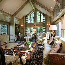 Windows under vaulted ceiling