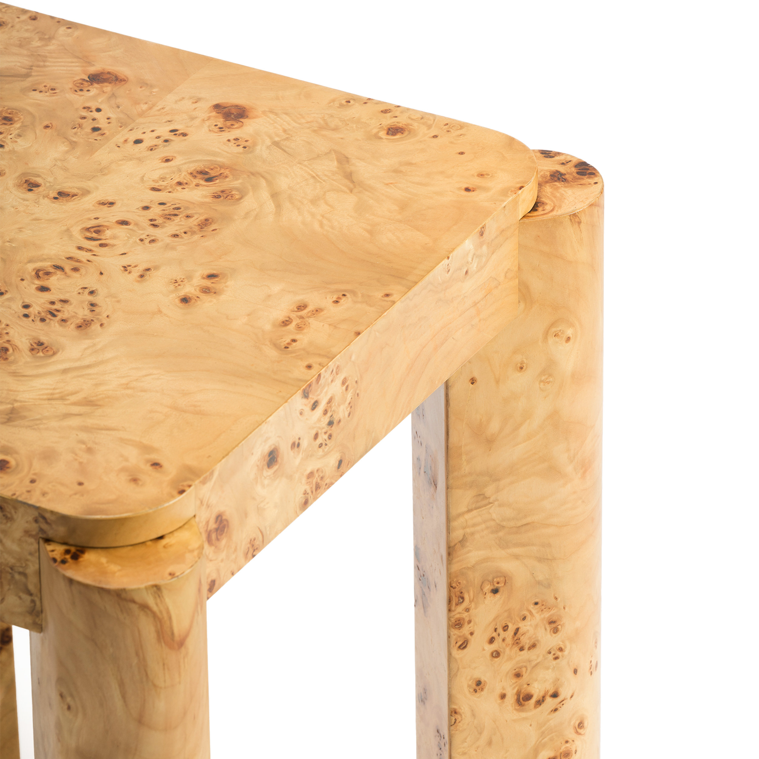 Studio London Chorus Modern Wooden Side Table Nightstand with Clear Maple Burl