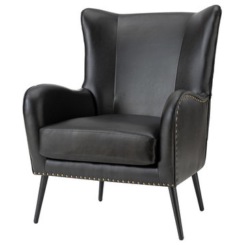39" Comfy Living Room Armchair With Special Arms, Black