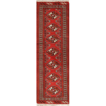 Balouch Persian Style Oriental Handmade 6 Ft Long Rug Runner, Red, 6'4"X2'2"