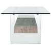 Leah Glass Coffee Table, Gray/Oak