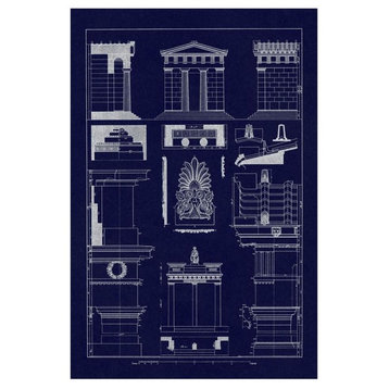 "Temple of Diana, Monument of Thrasyllus (Blueprint)" Paper Art, 22"x32"