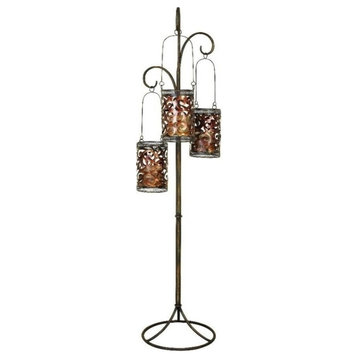 Eclectic Brass Metal Candle Lantern 41970