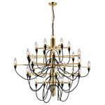 CWI Lighting - Hayden 30 Light Chandelier With Gold Finish - A heavyweight of profound beauty, the Hayden 30 Light Chandelier in Gold is bound to make a bright statement. This 34 inch chandelier with candelabra bulbs has luxuriously curving lines that complement the solid metal frame. Its sophisticated elegance will bring a whole new vibe to your space.  Feel confident with your purchase and rest assured. This fixture comes with a one year warranty against manufacturers defects to give you peace of mind that your product will be in perfect condition.