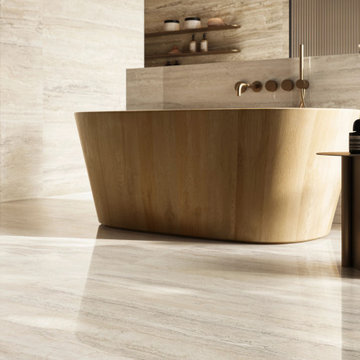 Invictus Beige Vein Cut Porcelain Bathroom