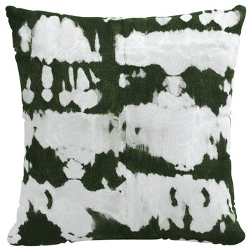 18" Decorative Pillow, Polyester Insert, Reverse Dye Green