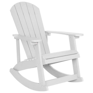 Flash Furniture Savannah White Resin Rocking Chair Jj-C14705-Wh-Gg