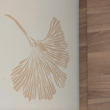 Chinese Ginkgo Stenciled Kitchen