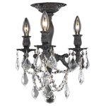 Elegant - Elegant Rosalia 3-Light Dark Bronze Flush Mount - This Rosalia 3-LT Dark Bronze Flush Mount from Elegant has a finish of Dark Bronze and fits in well with any Traditional style decor.