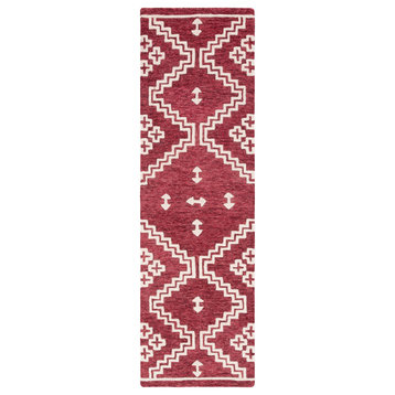 Safavieh Abstract Collection, ABT852 Rug, Red/Ivory, 2'3"x8'