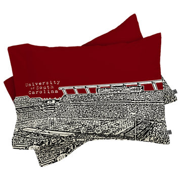 Deny Designs Bird Ave University Of South Carolina Dark Red Pillow Shams, Queen