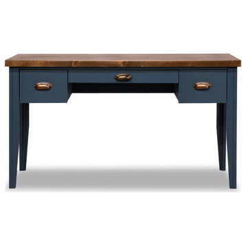 Legends Home Nantucket 53 inch Writing Desk, Blue Denim and Whiskey Finish