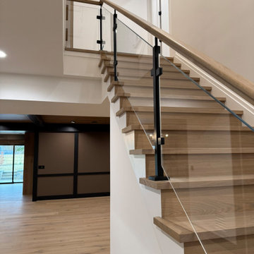 Project #132 | White Oak Staircase with Glass Balustrade