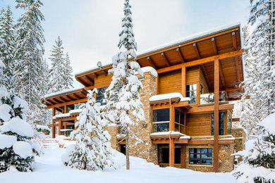 Inspiration for a rustic exterior home remodel in Calgary