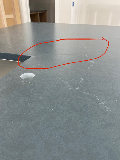 Cracked Quartz at Install