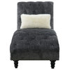 Emerald Home Hutton II Tufted Chaise, Charcoal Gray