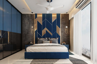 Inspiration for a modern bedroom remodel in Mumbai