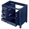 Jacques Vanity 36", Navy Blue, Vanity Cabinet Only, Right Version