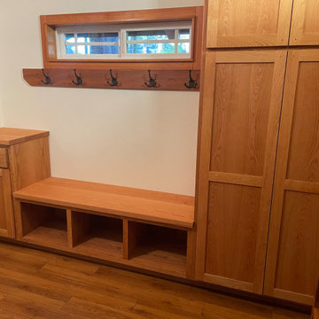Cherry Bench and Cabinets