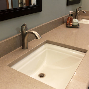 Masterbath Shower and Vanity Quartz Countertop