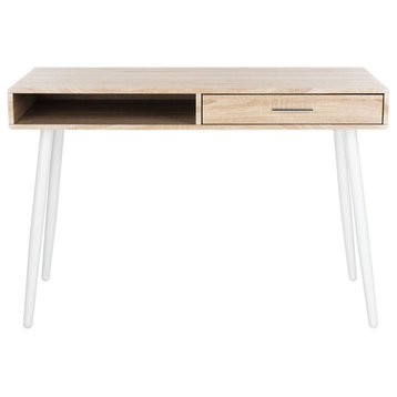 Jorja 1 Drawer 1 Shelf Desk Natural/White Safavieh