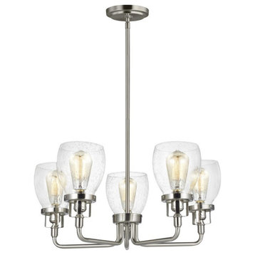 5 Light Up Chandelier-Brushed Nickel Finish-Incandescent Lamping Type