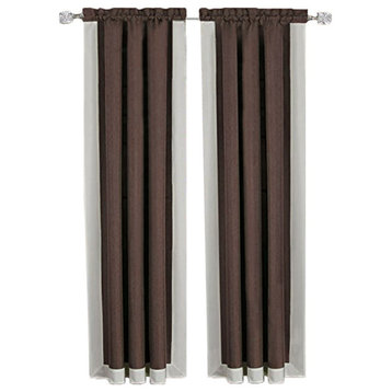 2-Tone Decorative Royal Gramercy Panel Curtains, Toffee, 40x84