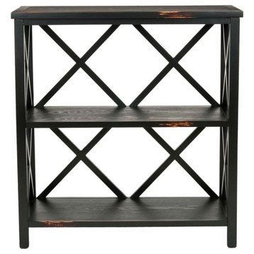 Anesa Low Etagere/ Bookcase Distressed Black