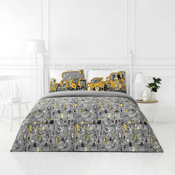 Funky Graphite Duvet Cover Single