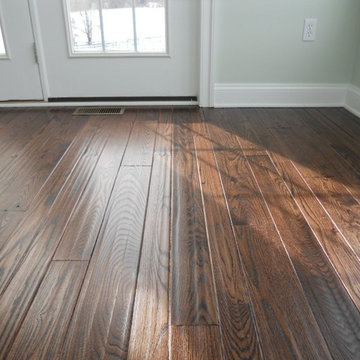 Bedroom - 3", 4", 5" Hand Scraped Red Oak, Red Mahogany Stain