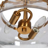 LNC 2-Light 11.8" Polished Gold Modern/Contemporary Semi-flush Mount Light