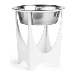 M3LD White Ella Pet Dish (Large) - Pet Bowls And Feeding