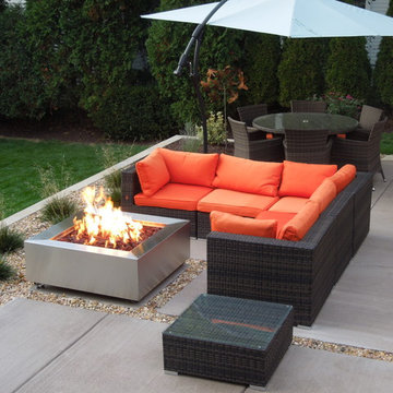 Back Yard Renovation with Living Area, Patio, Fire Pit