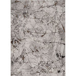 KAS - KAS Inspire 7502 Ivory/Gray Escape Area Rug, 7'10"x10'10" - Inspire is a collection of trendy transitional and traditional machine woven rugs with metallic highlights throughout. These beautiful rugs are made in Turkey of shrink polyester and polyester with a 1/4" pile height.