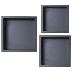 Transitional Display And Wall Shelves  Level Line 3-Piece Cube Set, Black