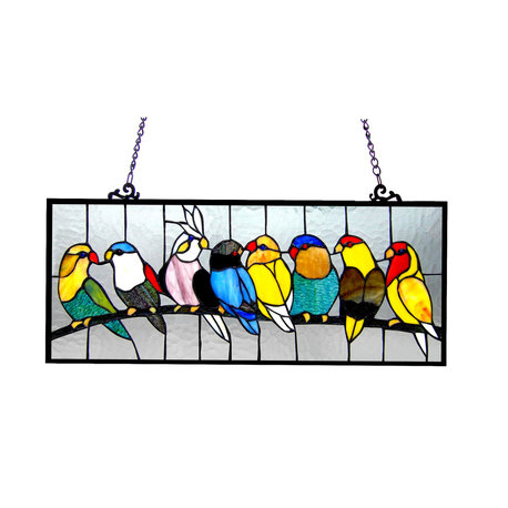 Chloe Lighting Featuring Birds Window Panel With Multi-Colored CH1P153AY25-GPN