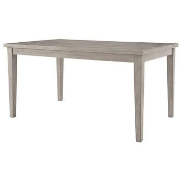 Farmhouse Dining Table, Tapered Legs With Rectangular Top, Gray Finish
