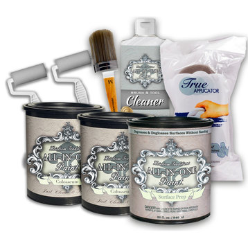 ALL-IN-ONE Paint 2 Quart Cabinet Paint Bundle - Colosseum (Gray White)