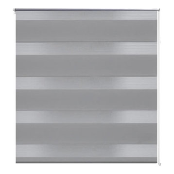 vidaXL Zebra Blind 31.5"x68.9" Gray Window Treatment Roller Window Sunscreen