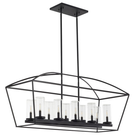 Odeon 10 Light Chandelier, Matte Black