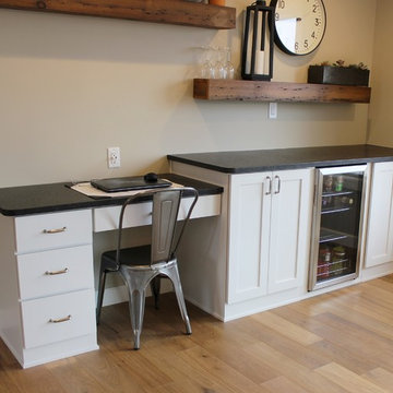 Geneseo, IL- White Painted Kitchen with Matte Black Granite and Subway Tile