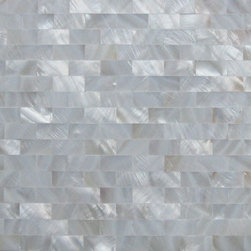 White Mother of Pearl Subway Tile Seamless Shell Mosaic Kitchen Backsplash - Mosaic Tile