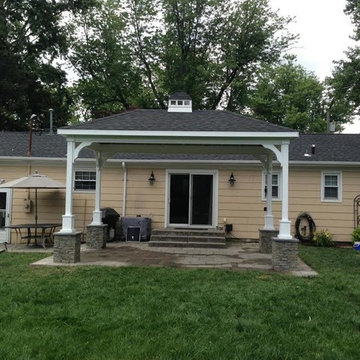 Vinyl Pavilion w/ stone column base