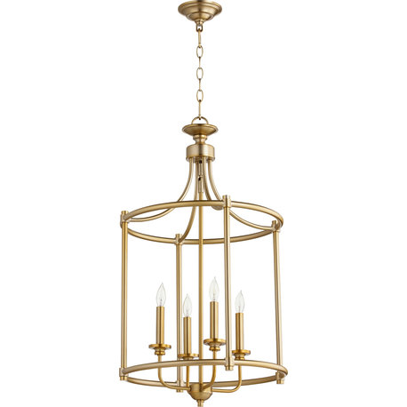 Rossington 4-Light Entry, Aged Brass