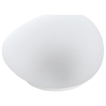 Solar 1-Light Integrated LED Outdoor Table Light, White Plastic Shade, Large