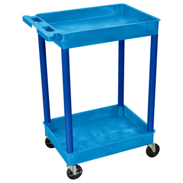 Luxor Blue 2-Shelf Tub Cart