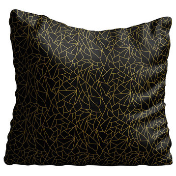 Black Gold Abstract Throw Pillow Case