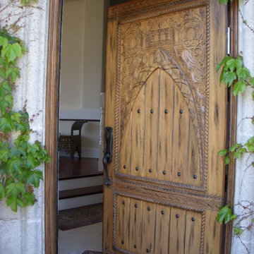 Mahogany Entry Door with Hand Carving